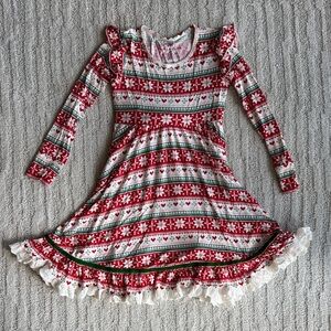 Bums & Roses Girl Red and White Holiday dress size 7/8